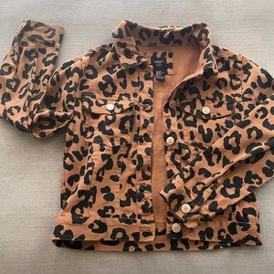 Leopard print girls jacket size 7/8 Y
